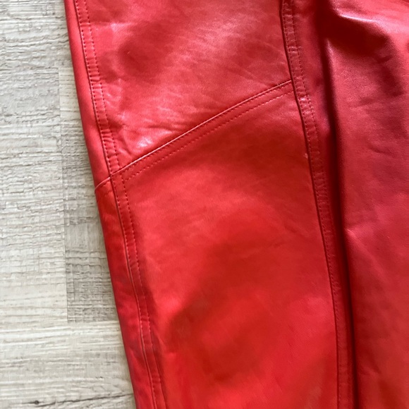 Red Leather Laurel Skirt Sz 36 Made In Germany fits Like 2-4 See Measurements - Picture 7 of 10
